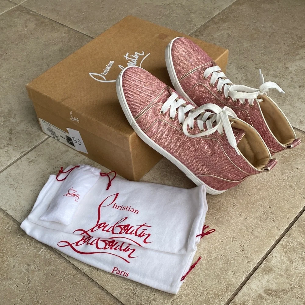Christian Louboutin Glitter Pink Sneakers - Picture 16 of 16